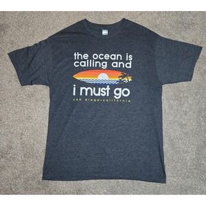 Duck Co San Diego California Dark Gray Men's Graphic Short Sleeve T-Shirt L